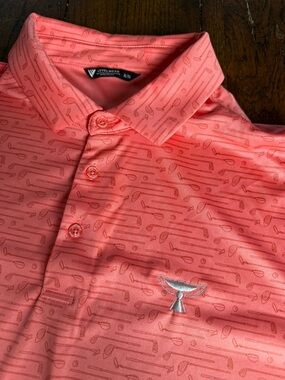 Levelwear Men’s Coral Golf-Print Polo Shirt XL